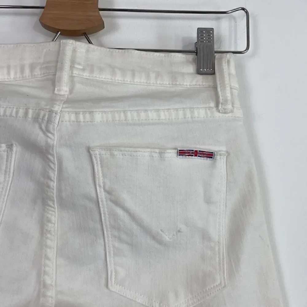 NWT Hudson Amelia Knee Cut Off Shorts in Optical White